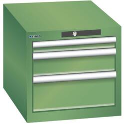 Lista műhelyfiókos szekrény, 3 fiókkal - 1 x 50 mm + 1 x 100 mm + 1 x 150 mm, zöld