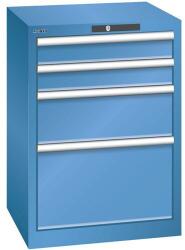Lista műhelyfiókos szekrény, 4 fiókkal, 564x572x800, kék