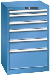 Lista műhelyfiókos szekrény, 6 fiókkal, 564x572x850 mm, kék - manutan - 646 963 Ft
