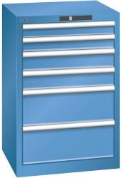 Lista műhelyfiókos szekrény, 6 fiókkal, 564x572x850 mm, kék - manutan - 653 923 Ft