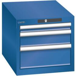 Lista műhelyfiókos szekrény, 3 fiókkal - 1 x 50 mm + 1 x 100 mm + 1 x 150 mm, sötétkék