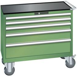 Lista műhelyfiókos szekrény, 1023x572x962 mm, 5 fiók, zöld