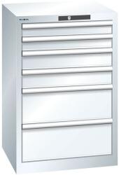 Lista műhelyfiókos szekrény, 6 fiókkal, 564x572x850 mm, fehér - manutan - 653 923 Ft