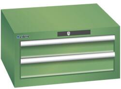 Lista műhelyfiókos szekrény, 2 fiók: 2x 100 mm, zöld