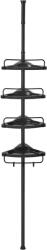 SONGMICS Zuhany sarokpolc, 4 szintes fürdőszobai zuhanypolc 85-305 cm, fekete (BCB001B01)
