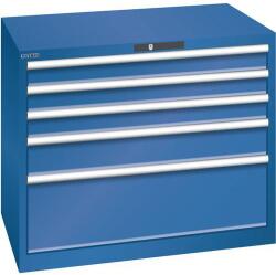 Lista műhelyfiókos szekrény, 1023x725x850 mm, 5 fiók, sötétkék