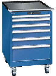 Lista mobil műhelyfiókos szekrény, 6 fiókkal: 2x75mm + 3x100mm + 1x150mm, sötétkék - manutan - 772 681 Ft