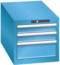 Lista műhelyfiókos szekrény, 3 fiók: 2x75mm + 1x150mm, 411x725x383 mm, világoskék