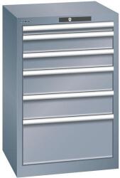 Lista műhelyfiókos szekrény, 6 fiókkal, 564x572x850 mm, sötétszürke - manutan - 646 963 Ft