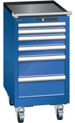 Lista mobil műhelyfiókos szekrény, 6 fiókkal, rikító kék