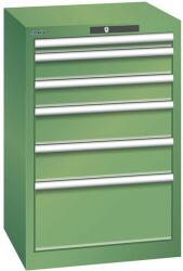 Lista műhelyfiókos szekrény, 6 fiókkal, 564x572x850 mm, zöld - manutan - 646 963 Ft