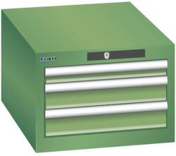 Lista műhelyfiókos szekrény, 3 fiók, zöld