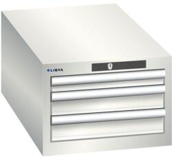 Lista műhelyfiókos szekrény, 3 fiókkal, 411x725x283 mm, világosszürke