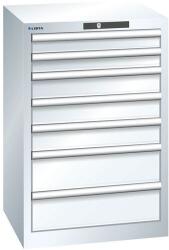 Lista műhelyfiókos szekrény, 7 fiókkal, 564x572x850 mm, fehér