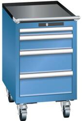 Lista mobil műhelyfiókos szekrény, 4 fiókkal, kék