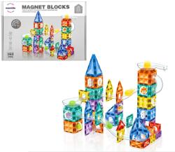 Mamido Set magnetic de construcție colorat 163 piese, pistă de bile XL Jucarii de constructii magnetice