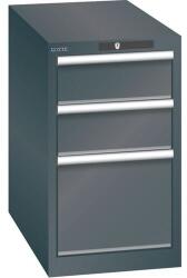 Lista műhelyfiókos szekrény, 3 fiók, 411x725x700 mm, fekete