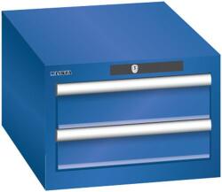 Lista műhelyfiókos szekrény, 2 fiókkal - 2x 100mm, rikító kék