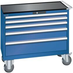 Lista műhelyfiókos szekrény, 1023x572x962 mm, 5 fiók, sötétkék