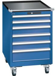 Lista mobil műhelyfiókos szekrény, 6 fiókkal: 2x75mm + 3x100mm + 1x150mm, sötétkék - manutan - 775 221 Ft