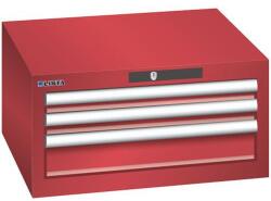 Lista műhelyfiókos szekrény, 3 fiókkal: 2x50 + 1x100 mm, piros