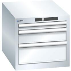 Lista műhelyfiókos szekrény, 3 fiókkal - 1 x 50 mm + 1 x 100 mm + 1 x 150 mm, fehér