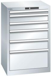 Lista műhelyfiókos szekrény, 6 fiókkal, 564x572x850 mm, szürke - manutan - 646 963 Ft