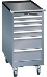 Lista mobil műhelyfiókos szekrény, 6 fiókkal, 411x725x840 mm, sötétszürke