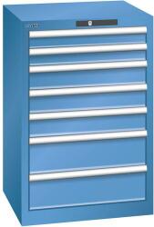 Lista műhelyfiókos szekrény, 7 fiók, 564x572x850 mm, kék
