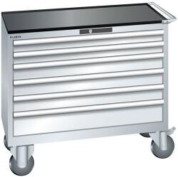 Lista műhelyfiókos szekrény, 1023x572x962 mm, 6 fiók, szürke