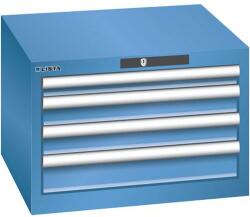 Lista műhelyfiókos szekrény, 4 fiókkal, 564x572x383 mm, kék