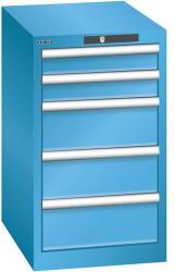 Lista műhelyfiókos szekrény, 5 fiókkal, 411x572x700, világoskék