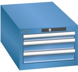 Lista műhelyfiókos szekrény, 3 fiók, 411x725x283 mm, kék