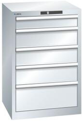 Lista műhelyfiókos szekrény, 5 fiókkal, 564x572x850 mm, szürke