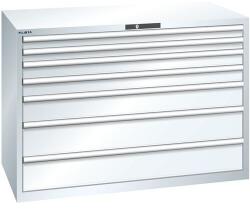 Lista műhelyfiókos szekrény, 1431x725x1000 mm, 200kg, 7 fiók, fehér