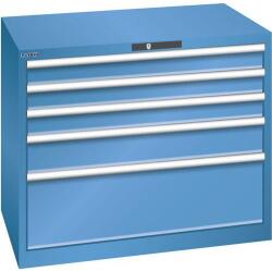 Lista műhelyfiókos szekrény, 1023x725x850 mm, 5 fiók, kék