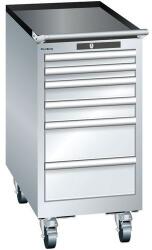 Lista mobil műhelyfiókos szekrény, 6 fiókkal, 411x725x840 mm, szürke