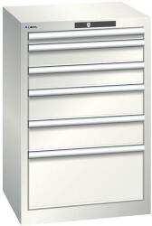 Lista műhelyfiókos szekrény, 6 fiókkal, 564x572x850 mm, világosszürke - manutan - 711 657 Ft