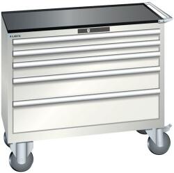 Lista műhelyfiókos szekrény, 1023x572x962 mm, 5 fiók, világosszürke