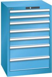 Lista műhelyfiókos szekrény, 7 fiók, 564x572x850 mm, világoskék