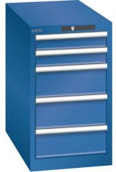 Lista műhelyfiókos szekrény, 5 fiókkal, 411x725x700 mm, sötétkék