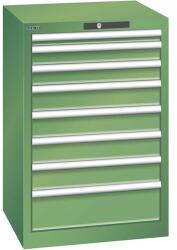 Lista műhelyfiókos szekrény, 8 fiókkal, 564x572x850 mm, zöld