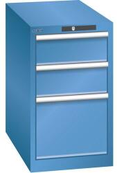 Lista műhelyfiókos szekrény, 3 fiók, 411x725x700 mm, kék