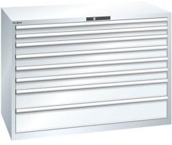Lista műhelyfiókos szekrény, 1431x725x1000 mm, 200kg, 8 fiók, fehér