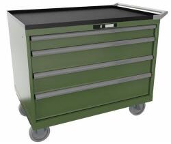 Lista műhelyfiókos szekrény, 1023x572x962 mm, 4 fiók, zöld