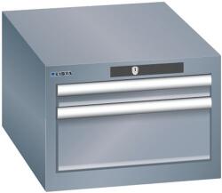 Lista műhelyfiókos szekrény, 2 fiókkal - 1 x 50 mm + 1 x 150 mm, sötétszürke