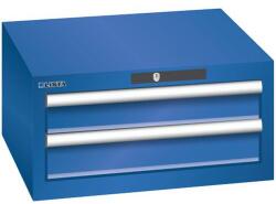 Lista műhelyfiókos szekrény, 2 fiók: 2x 100 mm, rikító kék