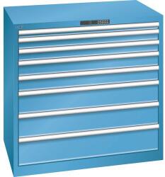 Lista műhelyfiókos szekrény, 8 fiók, teherbírás 75kg, 1023x725 mm, kódnyitás