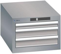 Lista műhelyfiókos szekrény, 3 fiókkal, szürke/ezüst