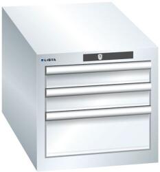 Lista műhelyfiókos szekrény, 3 fiók: 2x75mm + 1x150mm, 411x725x383 mm, fehér